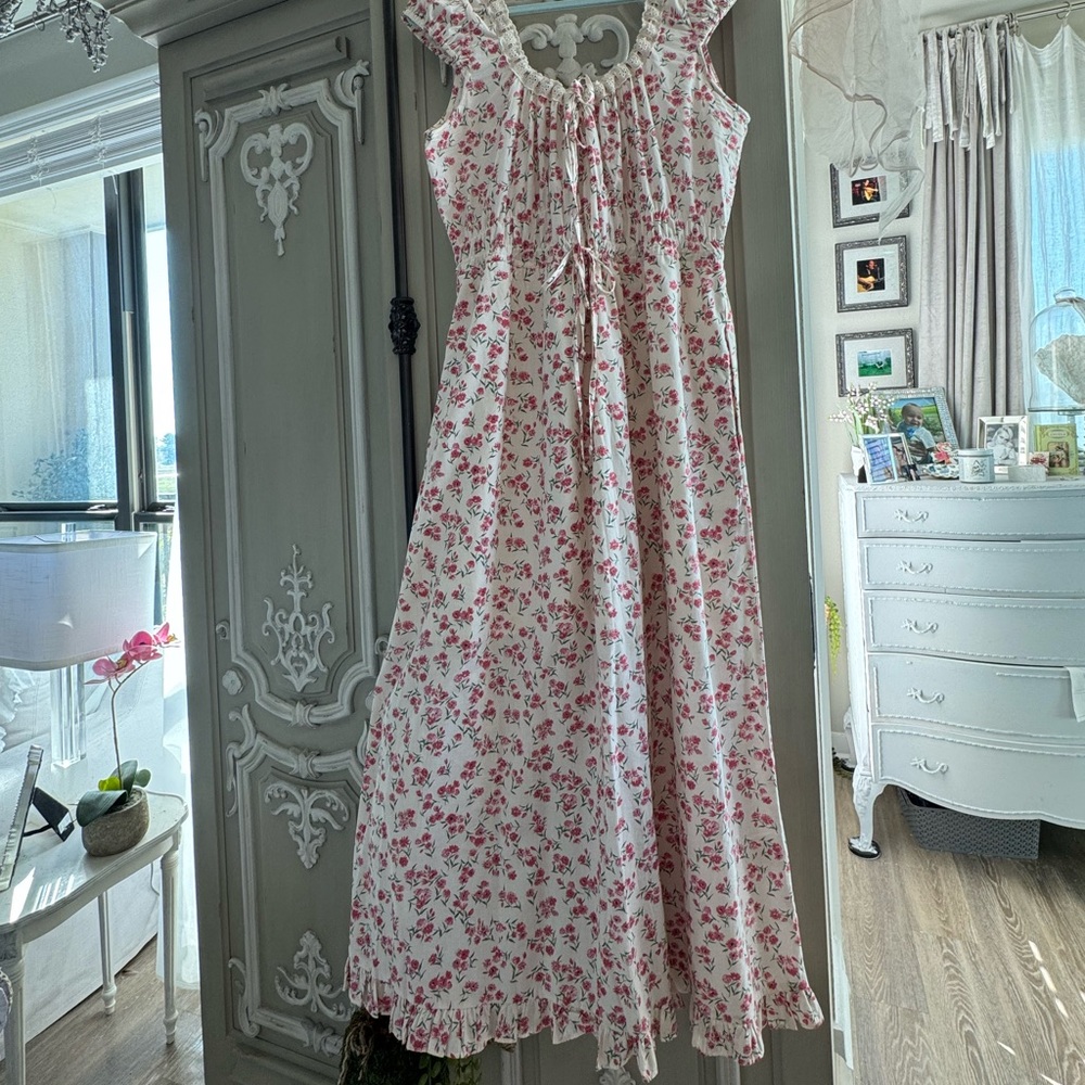 CHRISTY DAWN 🌺 “KELLY” DRESS in Black Aster Garden, Size L, Sold Out